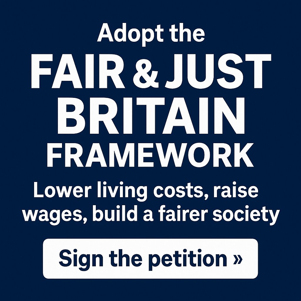sma11beard's tweet image. Work harder. Earn less. Pay more.
That’s the UK today — and it doesn’t have to be.
The Fair &amp;amp; Just Britain Framework:
✔ £25,000 tax-free
✔ VAT down to 5%
✔ Real living wage
✔ A system that actually works
#costoflivingcrisis #costofliving #MakeWorkPay
c.org/FVQD8TWXY6