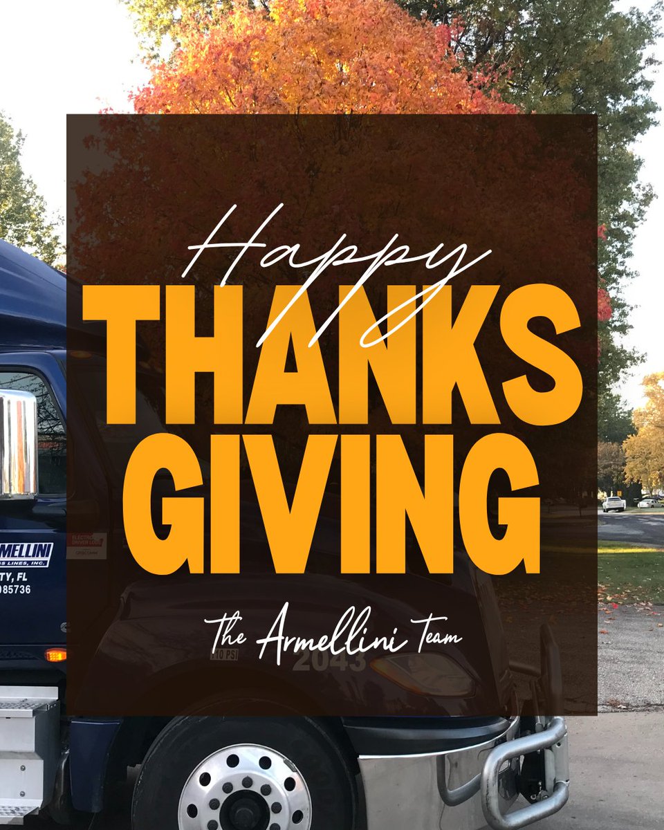 We're thankful for your support and trust in Armellini. May your Thanksgiving be blessed with family, friends, and all the things that you are grateful for. 🤎🦃🍂