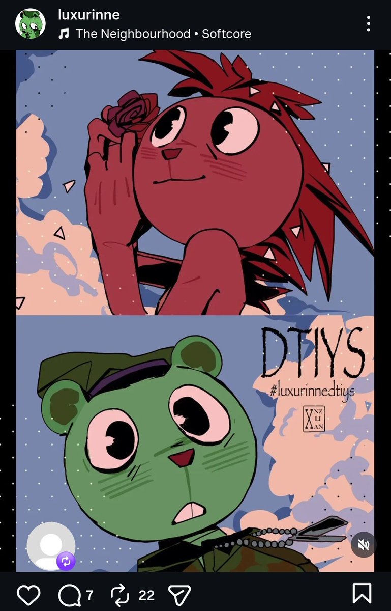 JazR024's tweet image. Un DTIYS que hice para @/luxurinne en ig 🫶
#happytreefriends #flippyxflaky