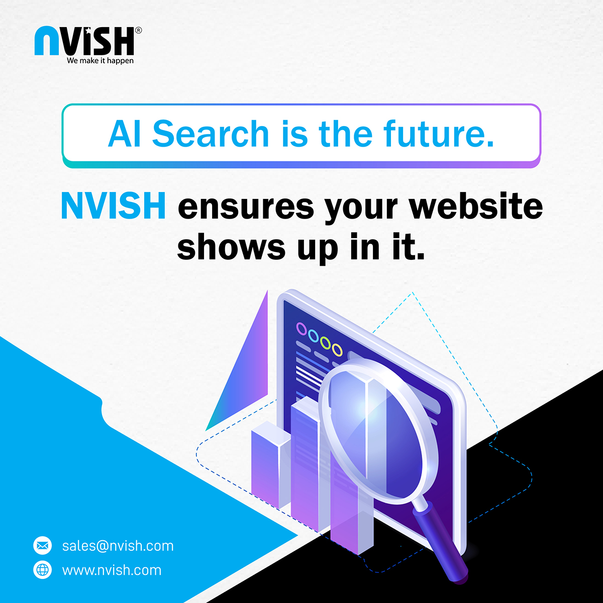 NVISHSolutions's tweet image. AI Search revolutionizes the way customers discover brands, consider alternatives, and make choices.
Being visible in this discovery layer is no longer optional; it’s a strategic advantage.
Contact us at nvish.com/contact-us
#AIsearch #DigitalStrategy #EnterpriseGrowth