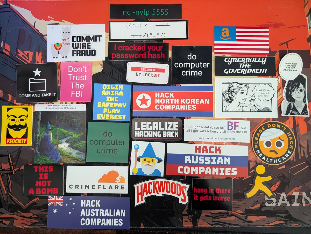 vxunderground's tweet image. Sticker giveaway coming up soon.