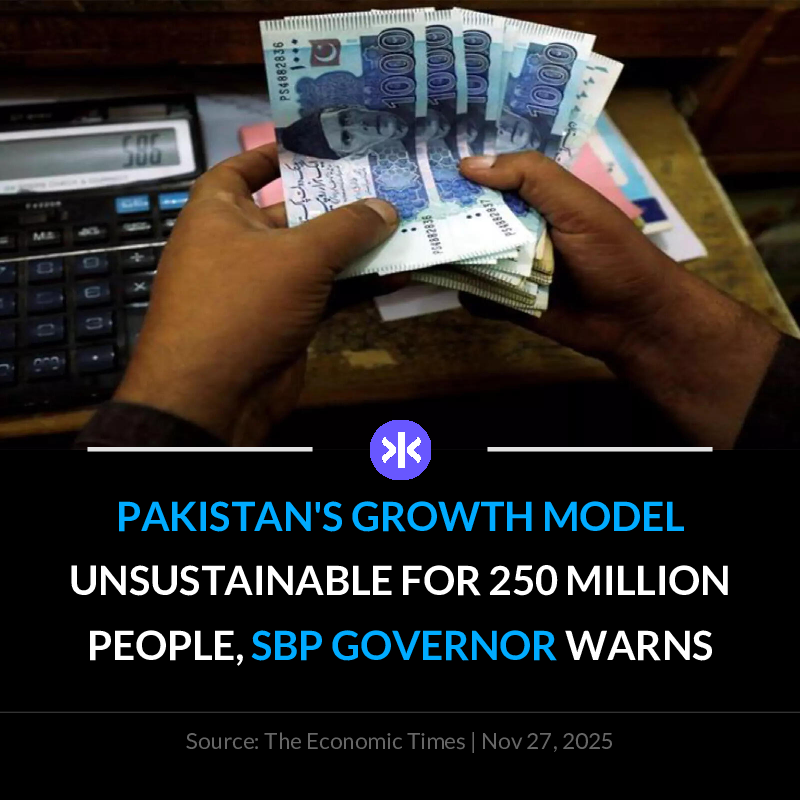 FynxNews's tweet image. 📰 Pakistan&apos;s State Bank Governor Jameel Ahmad warns existing growth model cannot sustain 250 million population, urging long-term reforms.

Download Fynx App: tinyurl.com/fynx-app-ps

 #Pakistan #Economy #GrowthModel #SBP #Reforms
