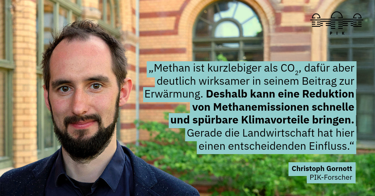 PIK_Klima's tweet image. #Methan ist nach CO2 das Treibhausgas, das am stärksten zum Klimawandel beiträgt. In der neuen Folge von @maithinkx spricht PIK-Forscher Christoph Gornott über Handlungsoptionen: &quot;Die Lösungen sind vielfältig und viele können sofort Wirkung entfalten.&quot; zdf.de/play/shows/mai…