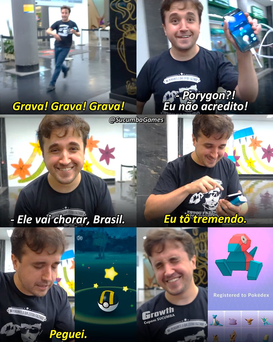 SucumbaGames's tweet image. Momento histórico em que Leon finalmente conseguiu capturar o Porygon no Pokémon Go em 2016, 9 anos atrás.