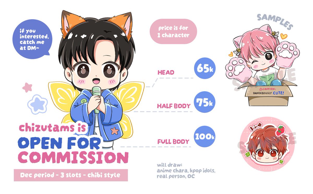 chizutams's tweet image. halo! i&apos;m open for chibi and anime style commission for December.  3 slots for chibi style, and 1 slot for anime style~ if u interested, please catch me at DM, thankyouu 🥰🥰
#opencommissions #zonauang #commissionart #chizucommission