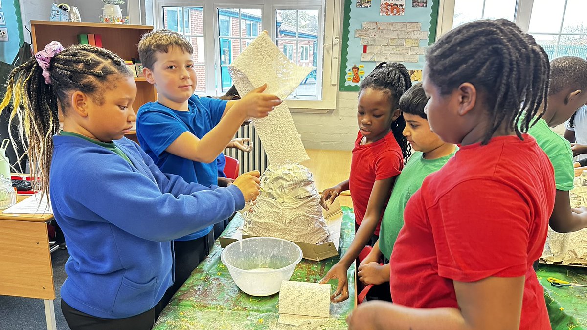 STOCSch's tweet image. As part of Year 5’s Topic work, Natural Disasters, today the children have been making their own volcanoes which they will paint once dried. It’s a messy job but they children loved it!  I cannot wait to see the finished volcanoes ready to erupt! 💙💛🌋@stocsch #naturaldisasters