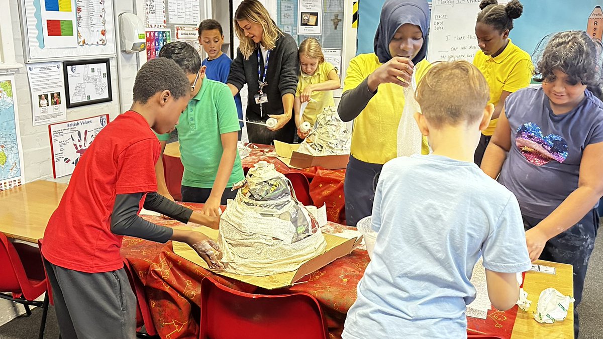 STOCSch's tweet image. As part of Year 5’s Topic work, Natural Disasters, today the children have been making their own volcanoes which they will paint once dried. It’s a messy job but they children loved it!  I cannot wait to see the finished volcanoes ready to erupt! 💙💛🌋@stocsch #naturaldisasters