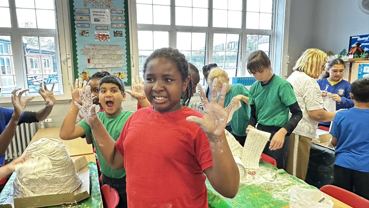 STOCSch's tweet image. As part of Year 5’s Topic work, Natural Disasters, today the children have been making their own volcanoes which they will paint once dried. It’s a messy job but they children loved it!  I cannot wait to see the finished volcanoes ready to erupt! 💙💛🌋@stocsch #naturaldisasters
