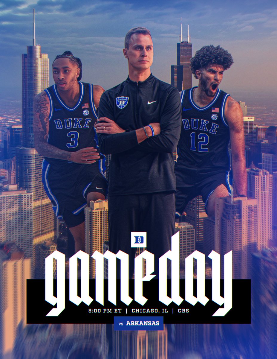 DukeMBB's tweet image. The main course‼️💡🦃😈

🆚 Arkansas
⏰ 8 ET
📍 United Center
📺 CBS
