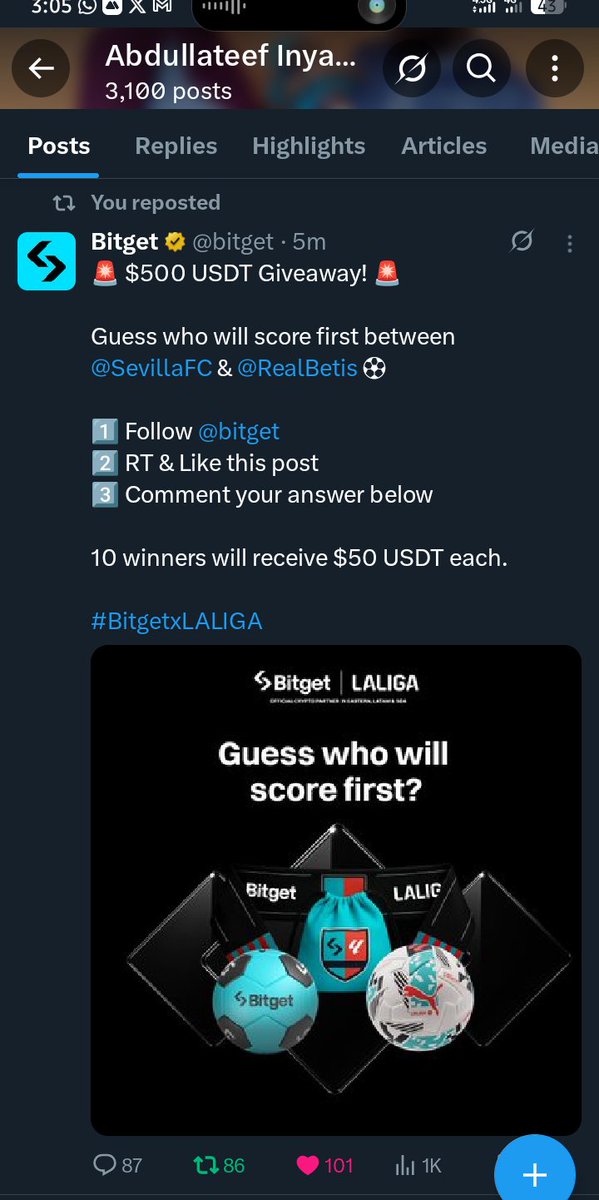 OlaInyass7's tweet image. @SevillaFC to score first 

#Bitget
#BitgetxLALIGA