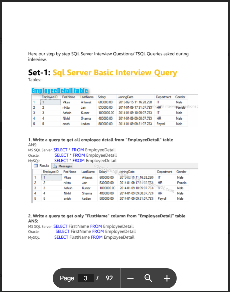 BharukaShraddha's tweet image. In 2025, mastering SQL is more crucial than ever. 

It’s the backbone of data-driven decision-making in AI, analytics, and modern software development.

So I got complete SQL notes, that includes 800+ SQL interview Questions.

Just:

- Like and repost
- Comment &apos;sql&apos;
- Follow me…