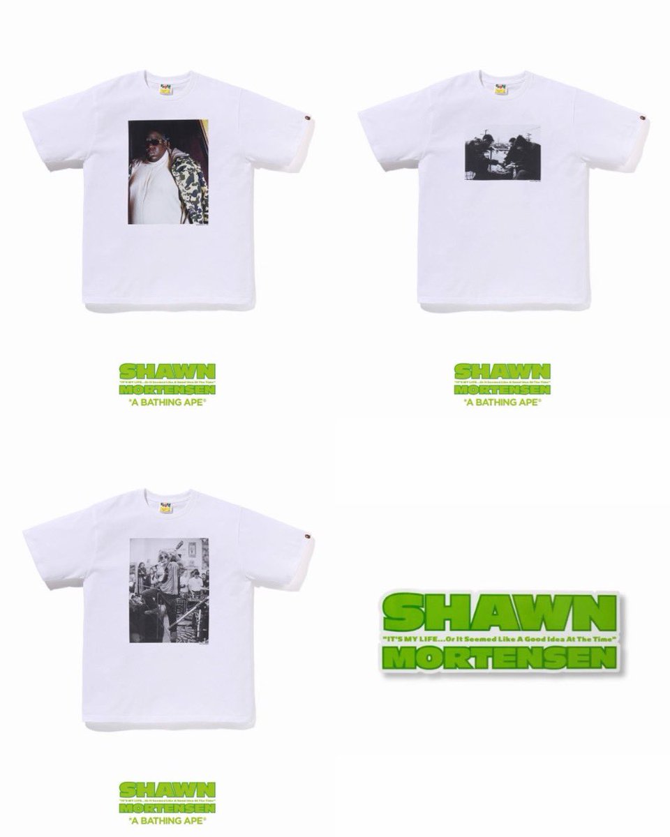 M 即発送 BAPE SHAWN MORTENSEN BIGGIE TEE 復刻 BAPE X SHAWN