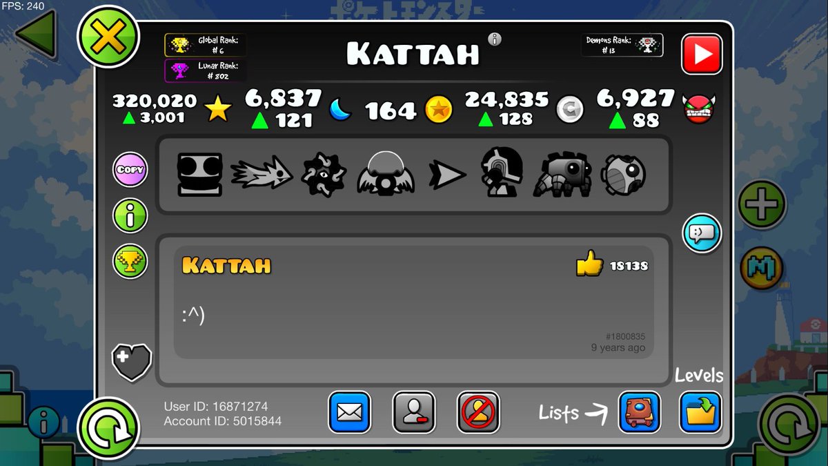 Top100Dash's tweet image. Huge congrats to Kattah for reaching 320,000 stars!
#GeometryDash #Leaderboards #Top100