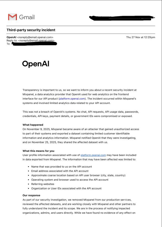 MayurTh96982048's tweet image. @maxedapps are you aware about this #SecurityAlert, a possible #Data #Breach  at @OpenAI&apos;s partner? I believe these is no word on internet about it.