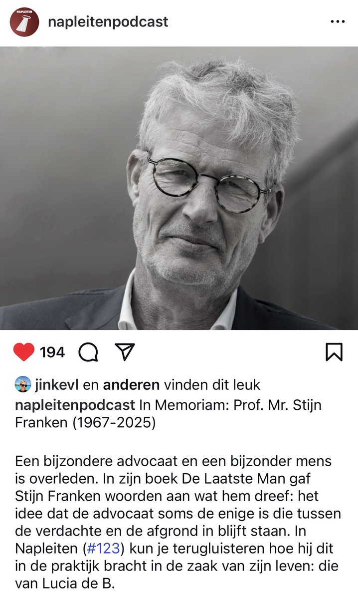 Stijn Franken over de zaak Lucia de B. 

open.spotify.com/episode/6iKrbs…