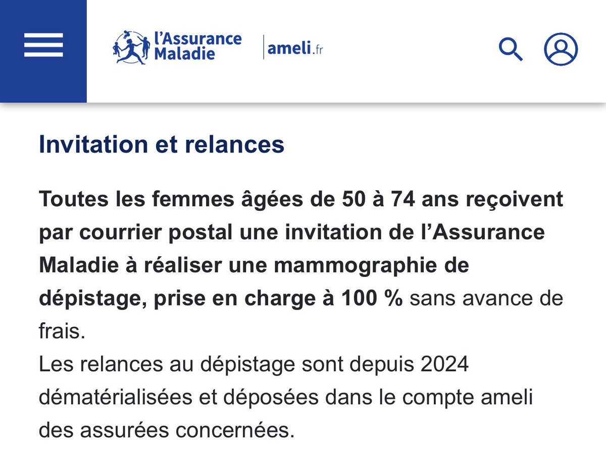 coryleguen's tweet photo. A partir de 50 ans, les mammographies de dépistage sont prise en charge à 100 % sans avance de frais.

Barbara Lefebvre a 53 ans. https://t.co/bYLcQJZWNi