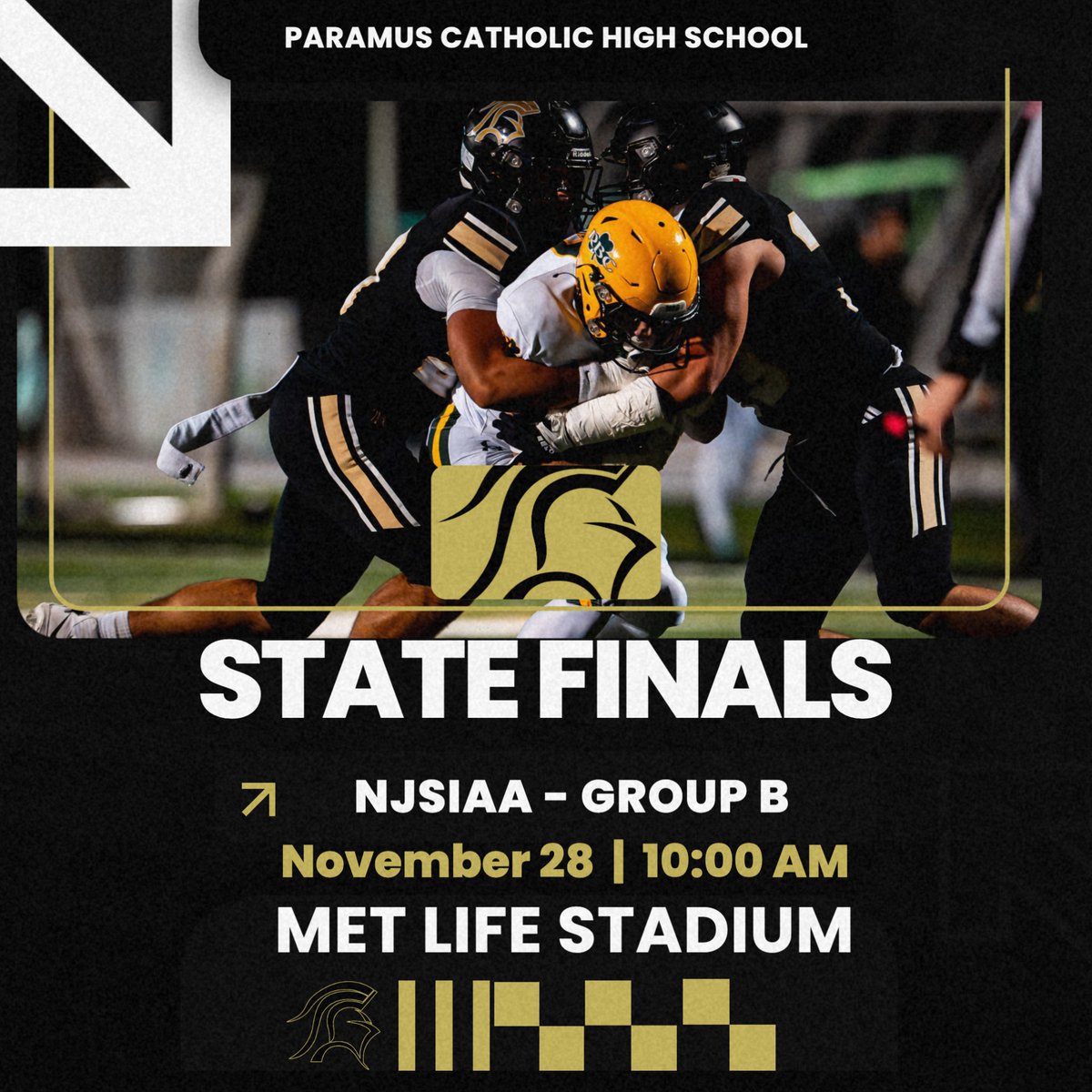 🚨 STATE FINALS SHOWDOWN! 🚨 Join us this Friday at MetLife as Paramus Catholic faces DePaul for the Championship! 🏆💜 Let’s support our team! #GoPaladins #PCvsDePaul #StateFinals #PaladinPride #MetLifeMagic #UnbreakableSpirit