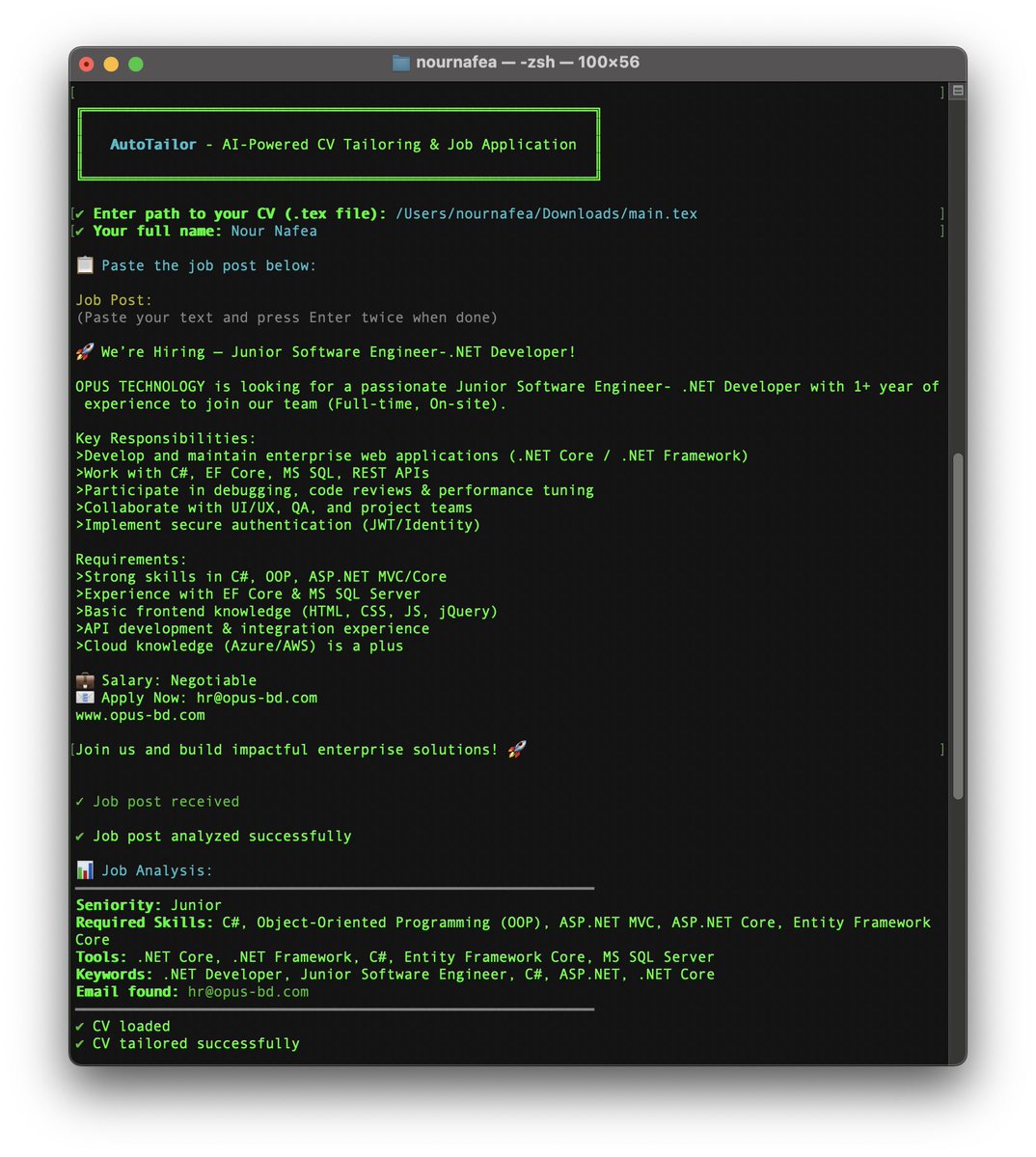 0xNour's tweet image. عملت CLI Version 🚀
وده usage example ⏳⌛️