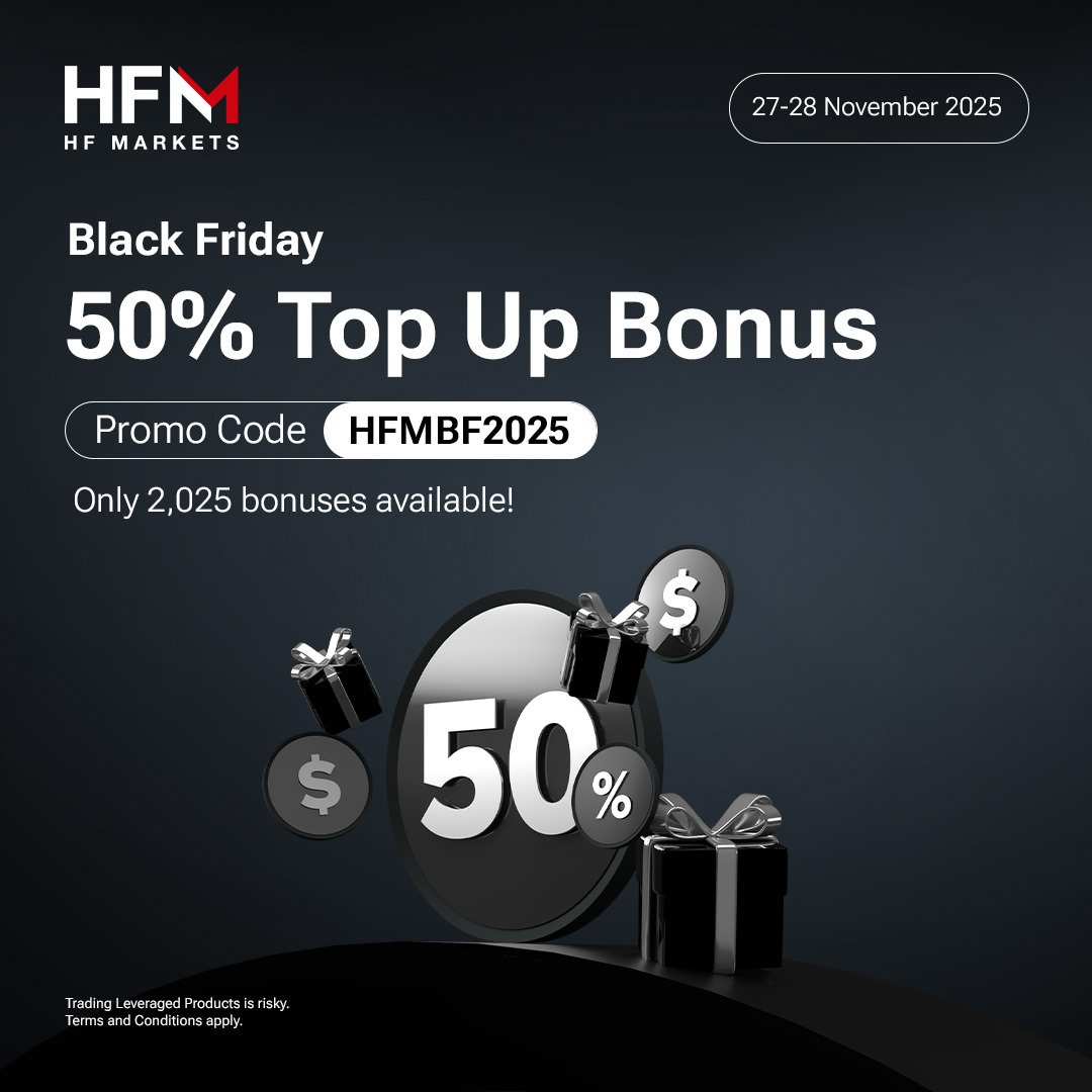 JDTradez_Vix's tweet image. This Black Friday, HFM is offering an exclusive 48-hour bonus!

Use the promo code HFMBF2025 and claim your 50% top-up bonus via your client area under &quot;Available Bonuses&quot;.