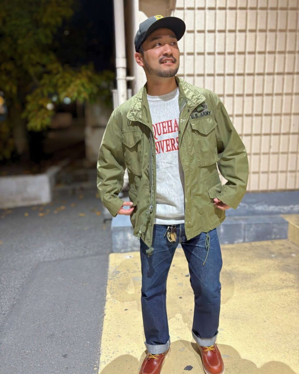 takeyuta0905's tweet image. エポレッドが絶望的に似合わないので
M-65のエポレッドは外してもらいました😳

Cap：#NEWERA #Pirates
Jacket：#m65 #フィールドジャケット
Tops：#Champion #ReverseWeave
Pants：#WAREHOUSE #大戦モデル
Shoes：#REDWING #IrishSetter

#アメカジ #ミリタリー #古着