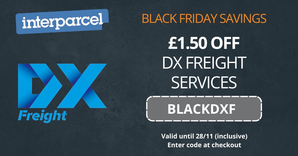 interparcel's tweet image. Black Friday savings have landed 🛍️
Enjoy £1.50 off any DX Freight service and £1 off all UK timed services right now.

More offers are on the way 👀
Check back tomorrow and Monday for even more great deals!