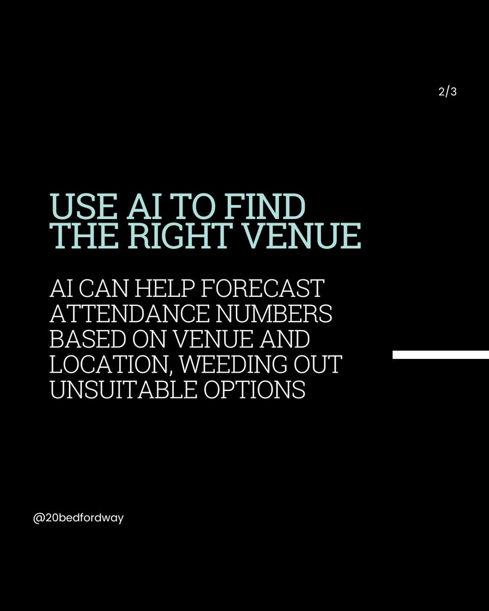 20BedfordWay's tweet image. AI is transforming how events are planned, promoted and experienced 🤖

Our blog explores how organisers can harness AI tools without sacrificing what makes in-person events so powerful...

Read the full blog here 👉  bit.ly/3WozTph

#AIinEvents #EventTech #LondonEvents