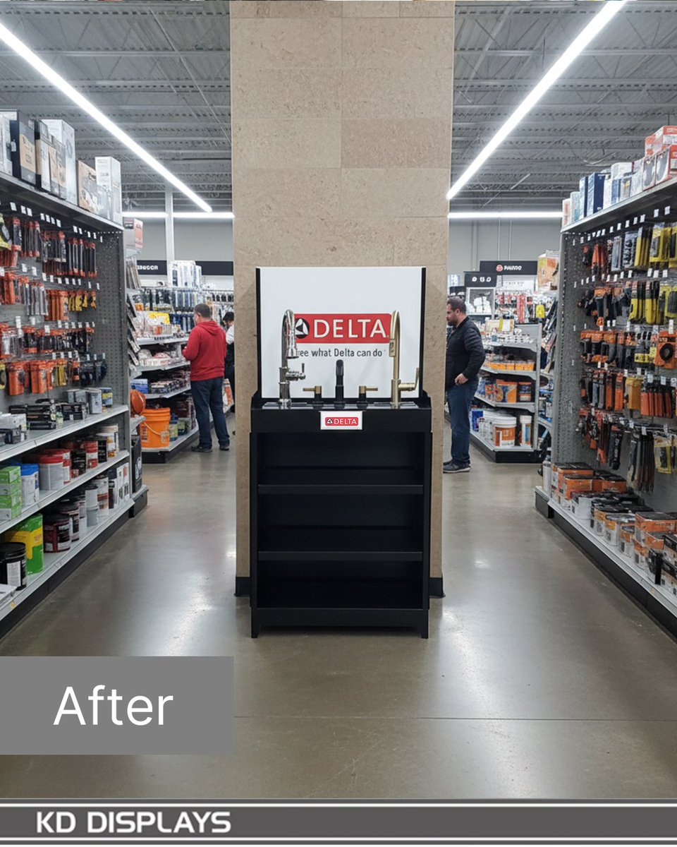 KDdisplays's tweet image. Behind every polished in-store display is a journey of design, engineering, and execution. What begins as a structure in a warehouse becomes a fully realized customer experience on the sales floor.

#BrandExperience #KDDisplays #StoreDesign #BeforeAndAfter #ConceptToReality