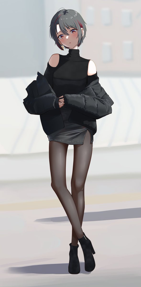 ta_chika_illust's tweet image. 黒コーデゐぶき姐さん
#月赴ゐぶき
#月赴画廊