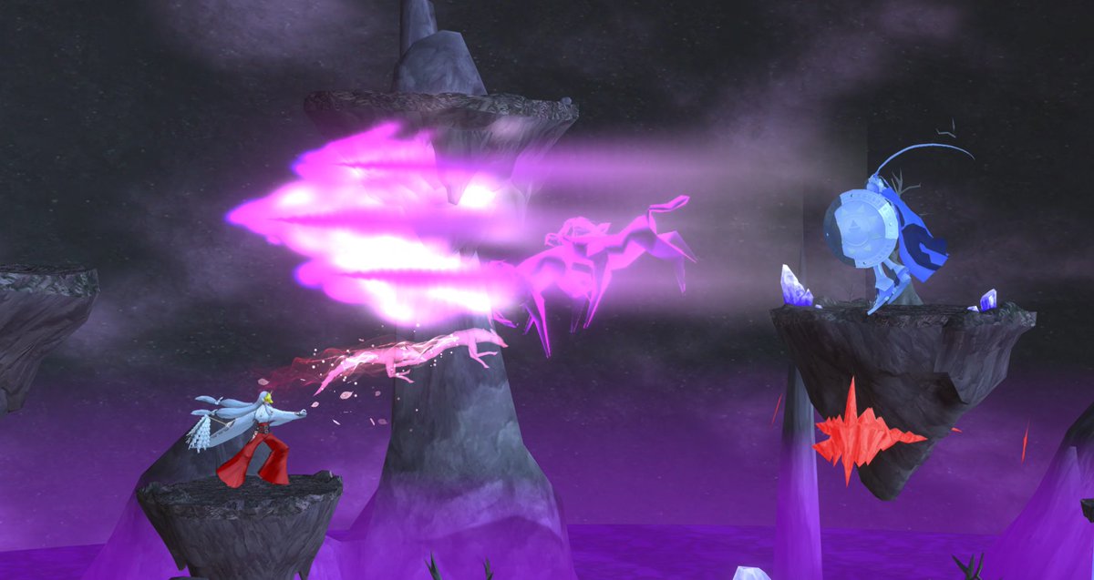 DRA_Remake's tweet image. Sakuyamon Miko Mode is a defensive, set up character that lays traps. Using colored floating sigils, she can steal hp, lower stats, drain meter, and inflict damage. In ultra, her evo move swaps her place with the foe, which can throw them right on the traps!

#projectdigimon