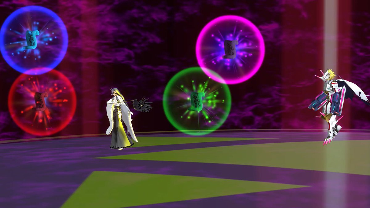 DRA_Remake's tweet image. Sakuyamon Miko Mode is a defensive, set up character that lays traps. Using colored floating sigils, she can steal hp, lower stats, drain meter, and inflict damage. In ultra, her evo move swaps her place with the foe, which can throw them right on the traps!

#projectdigimon