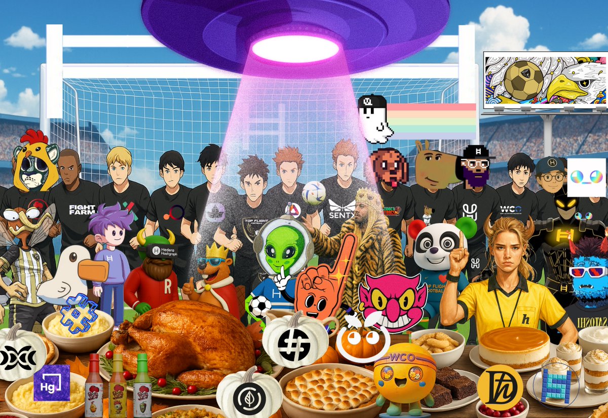 this Thanksgiving, we’re truly thankful for:
- Family &amp; friends who put up with our constant football SportFi talk 💚  
- The wild, unstoppable @Hedera &amp; $HBAR community that never stops building and supporting each other. 
- 3-second finality on goals ⚽  
- Sub-$0.001 fee
