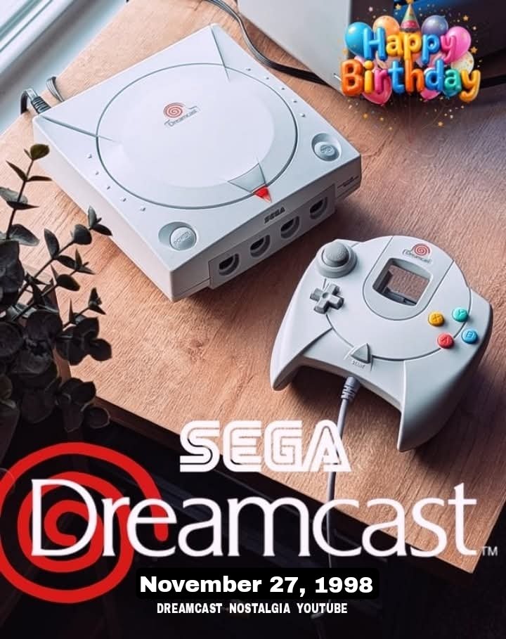 November 27, 1998 was the day the Sega Dreamcast was released in Japan!
27 years of the most revolutionary console in history!

youtube.com/@DCNostalgia?s…

<a href="/CombyLaurent1/">Sega Dreamcast Info</a> <a href="/thesegaguru/">The Sega Guru/Alex ➡️ BristolVGE/Debug Games Fest</a> <a href="/TheDCJunkyard/">The Dreamcast Junkyard... is 20 Years Old! 🥳</a>