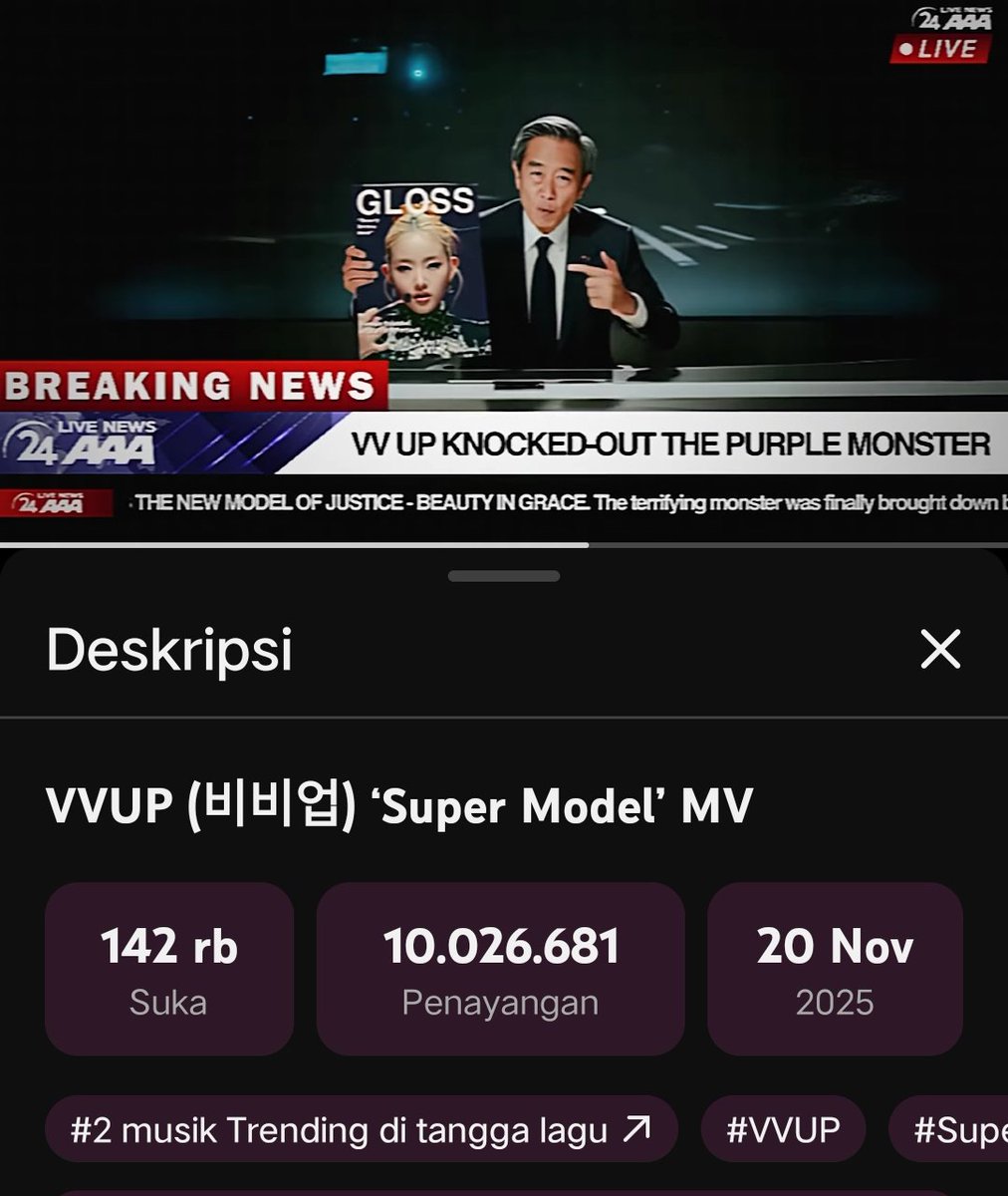 vvup_universe's tweet image. VVUP &apos;Super Model&apos; M/V has surprassed 10M views 🆕⬆️

LETS STREAM VVINIE&apos;S:
🔗youtu.be/jhgj3wjTC8M?si…

#VVUP #비비업 #SuperModel #VVON