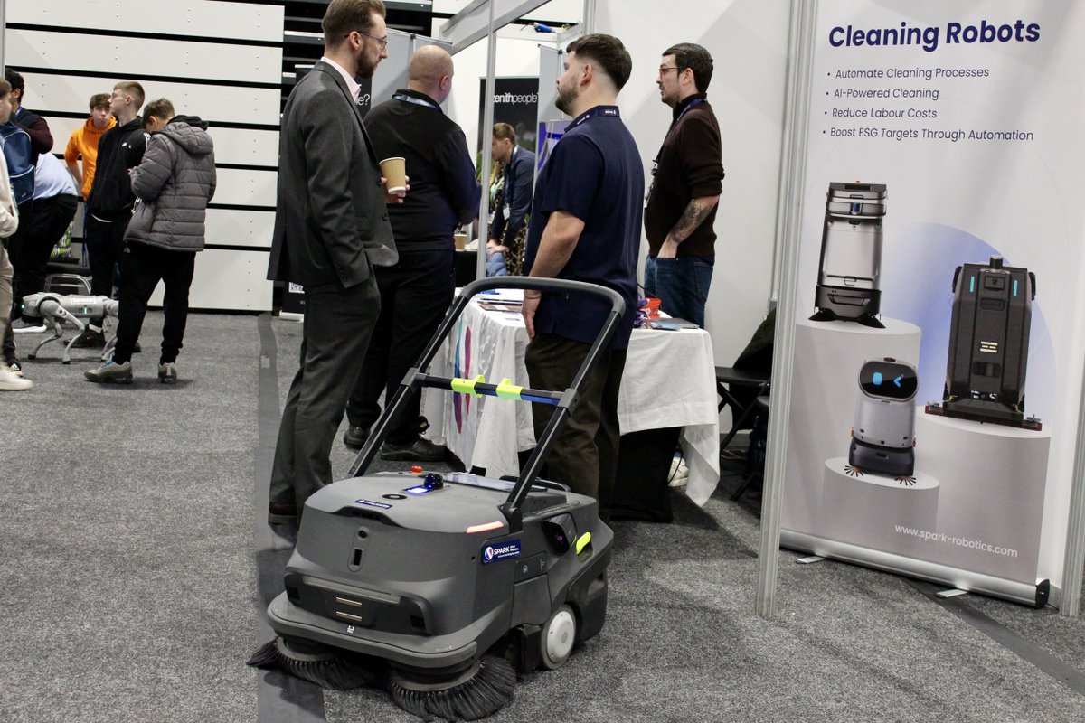 SparkEPOS's tweet image. Great to be at the Manufacturing &amp;amp; Engineering North East Expo today!

We showcased the MT1 industrial cleaning robot and connected with warehouse, engineering, and manufacturing teams who are exploring the next steps in automation.

#CleaningRobots #IndustrialRobots