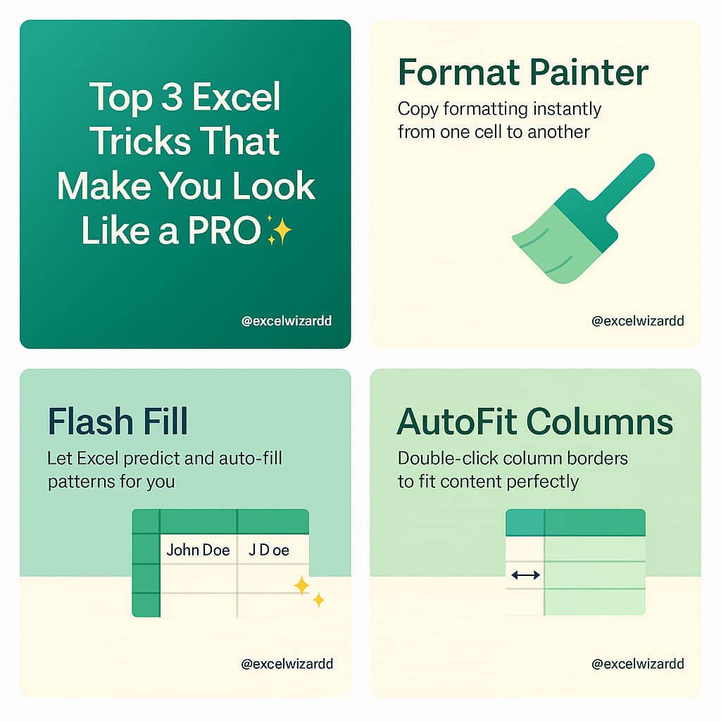 excelwizardd's tweet image. These 3 tiny tricks make you look way more advanced than you think 😌💚

Master them and people will start asking you to “fix their sheet real quick.”

Which one do you use the most? 👇

#excelwizardd #exceltips #excelskills