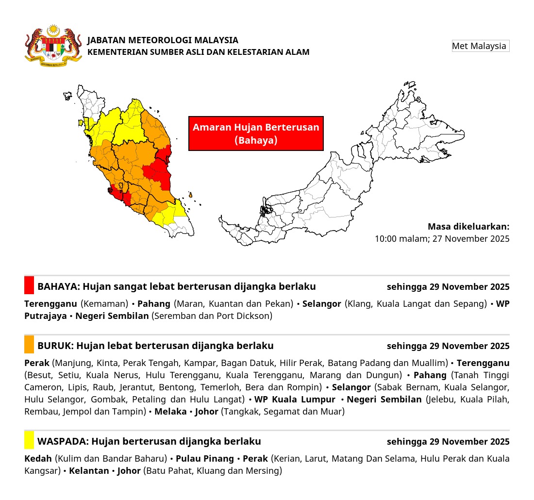 AMARAN HUJAN BERTERUSAN 🌧️🌧️🌧️

#amaranhujanberterusan
#metmalaysia
#NRES
#MalaysiaMADANI