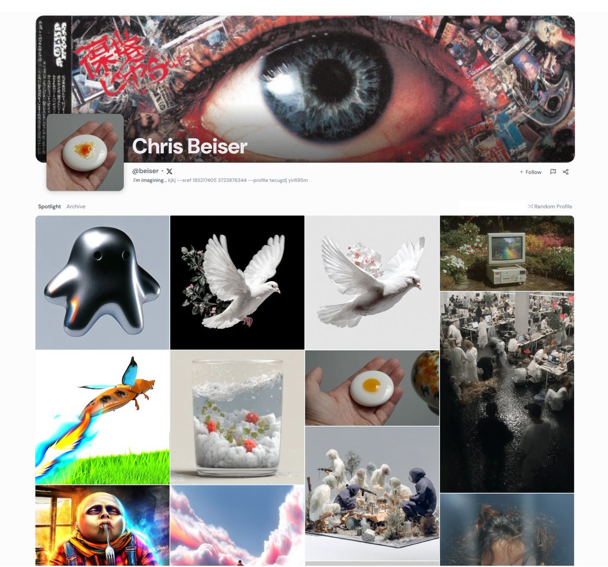 Creator_Toolbox's tweet image. Midjourney launched “User Profiles.”

This allows you to customize your own page with usernames, social links, banners, and more.