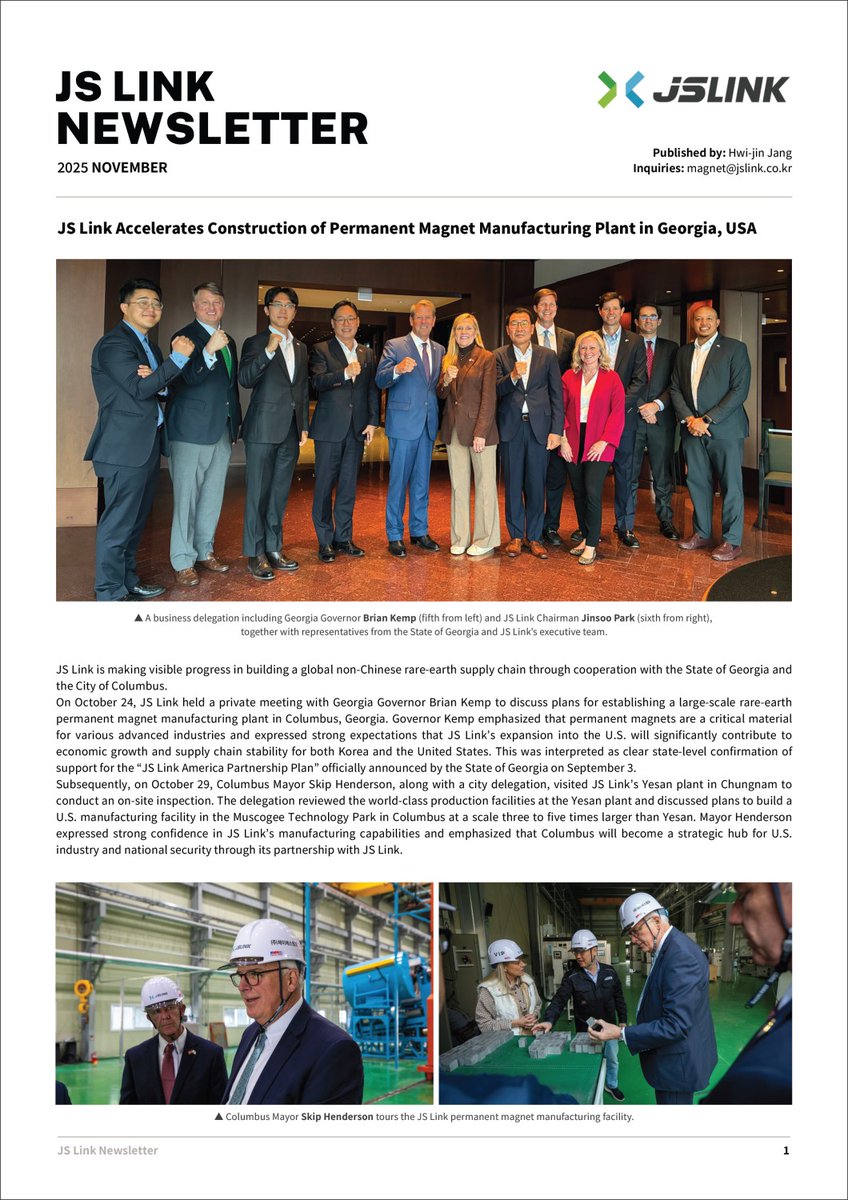 roblun1's tweet image. JS Link Newsletter - November 2025

JS Link

November 11, 2025 

@IONIC_RE @IONICTECH_UK @timhorizonmet
@IXR2THAMOON @LCM_UK @VulcanElements
@RE_Exchanges @DiscoveryAlert @ReElementTech
@ChrisMcDonaldMP @ussmetals
#NdPr #DyTb @MPMaterials @CyclicMaterials
@USRareEarths #JSLink