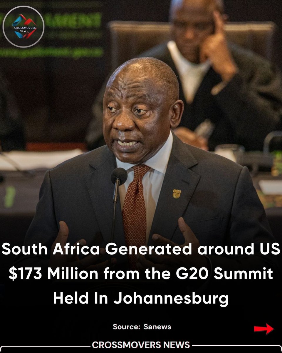 dance_rsa's tweet photo. South Africa generated around US $173 million from hosting the G20 Summit in Johannesburg. The gathering brought together leaders from the world’s major economies, driving a strong boost for local businesses, hotels, and transport services. The summit also reinforced South Africa https://t.co/OvVndGqUYk