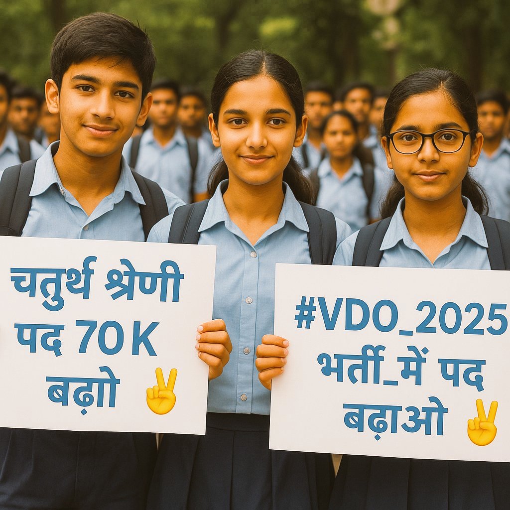 shobharajsthan's tweet image. राजस्थान चतुर्थ श्रेणी भर्ती पद वृद्धि की मांग देश में ट्रेंड कर रही है...

भजनलाल सरकार को जल्द से जल्द पद वृद्धि करनी चाहिए...

कौन कौन लिख रहा है कमेंट करे RT करे...

#चतुर्थ_श्रेणी_पद_70K_करो

@RajCMO