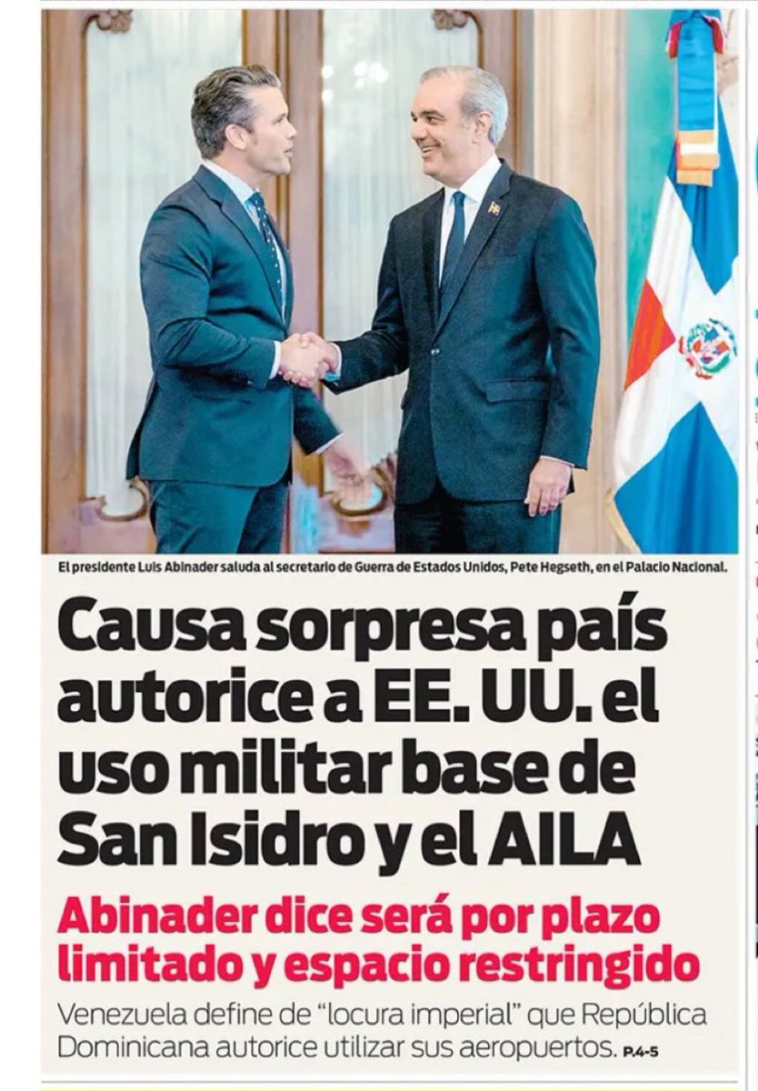 ¿VIOLA LA CONSTITUCIÓN? El Acuerdo Militar RD-EE. UU.

El reciente anuncio que autoriza a EE. UU. a usar bases aéreas (San Isidro/AILA) para logística militar enfrenta serios cuestionamientos constitucionales, ya que la facultad de permitir el "tránsito, presencia o