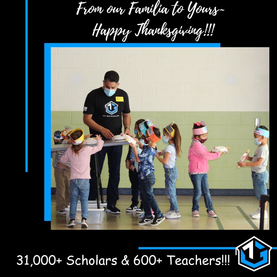 Year 6️⃣, From our <a href="/1stGscholars/">1ST-Gen Scholars</a> Familia to Yours, Happy Thanksgiving!!! #Gratitude

✅31,000+ Scholars🎓
✅600+ Teachers 

🏁The impact continues 💯

Thank you to our Amazing Scholars, Families, Partners &amp; Supporters~ Changing the 🌎 together one student at a time, Early #STEM