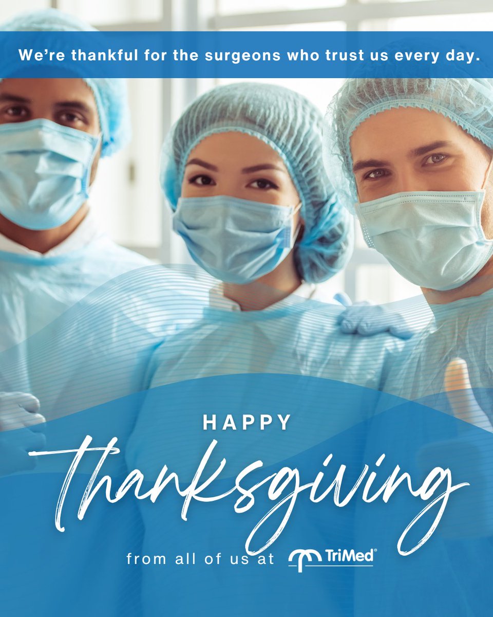 Happy Thanksgiving from all of us at TriMed. 🦃🍂

We’re grateful for the surgeons who trust us every day.  🙏

#TriMedOrtho #Thanksgiving #Gratitude #SurgeonCommunity #Orthopedics #HandSurgery #FootAndAnkle #SurgicalInnovation
