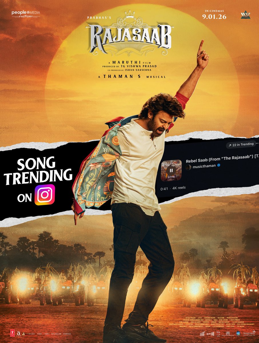 rajasaabmovie's tweet image. Pra-BOSSing the game all the way 😎

#RebelSaab is trending on Insta 🔥🔥

#Prabhas #TheRajaSaab