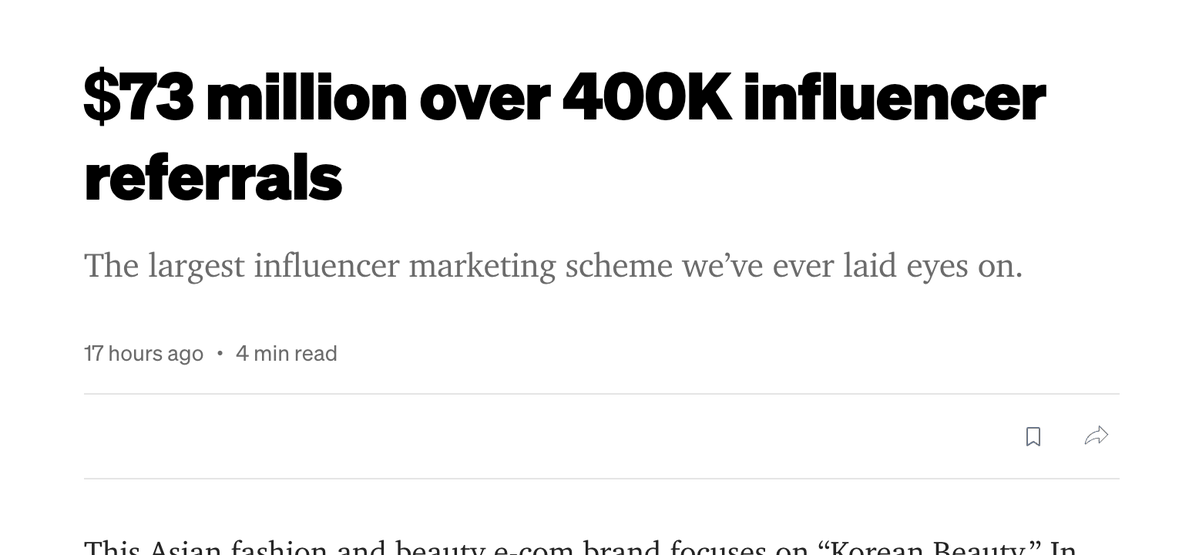 iamgdsa's tweet image. This D2C brand scaled an insane multi level influencer program.

I&apos;ve wrote a breakdown of it here: socialgrowthengineers.com/73-million-ove…