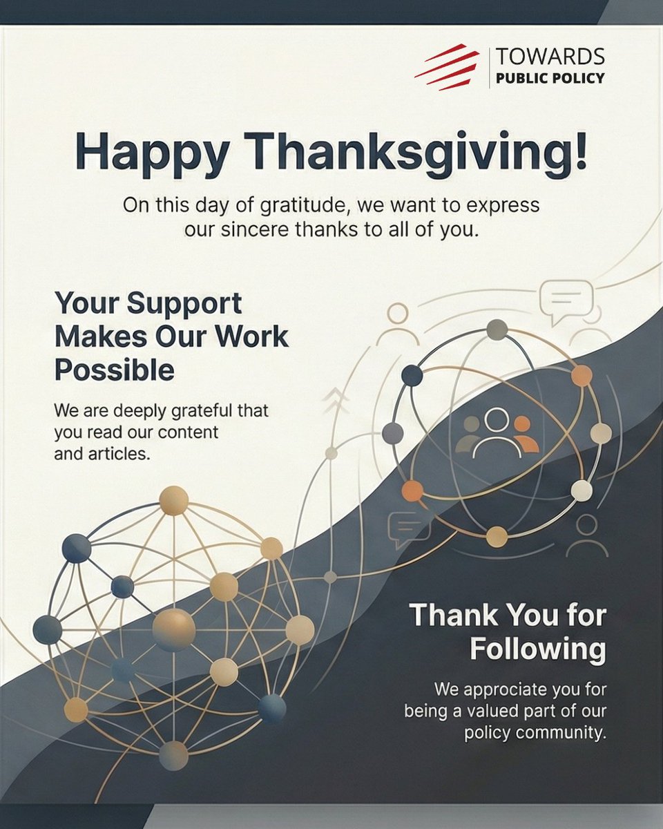ThePublicPolicy's tweet photo. Happy Thanksgiving! 
On this day of gratitude, we want to say a heartfelt THANK YOU to our incredible community. Your trust in our work reading our articles, engaging with our posts, and supporting our mission is what keeps us going every day.
— Team TPP

#HappyThanksgiving https://t.co/gWhZyAsBrU