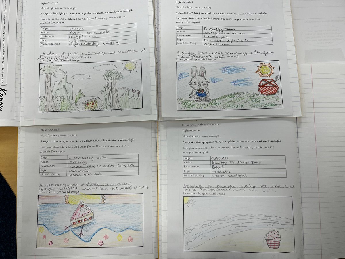 MrsIsatRMPA's tweet image. In Computing today, Year 6 continued their AI topic by crafting their own prompts to generate images. They even took on the role of the AI—following each other’s instructions to bring ideas to life! 🤖🧠✨ #Computing #AI @Rowlatts_TMET