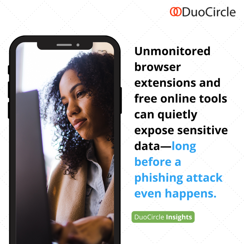 duocirclellc's tweet image. Many teams rely on quick online tools without realizing the hidden risks they introduce. ⚠️

Strong security isn&apos;t just about blocking phishing — it’s about controlling every access point across your workflow.
🔗 duocircle.com 

#DuoCircle #CyberSecurity