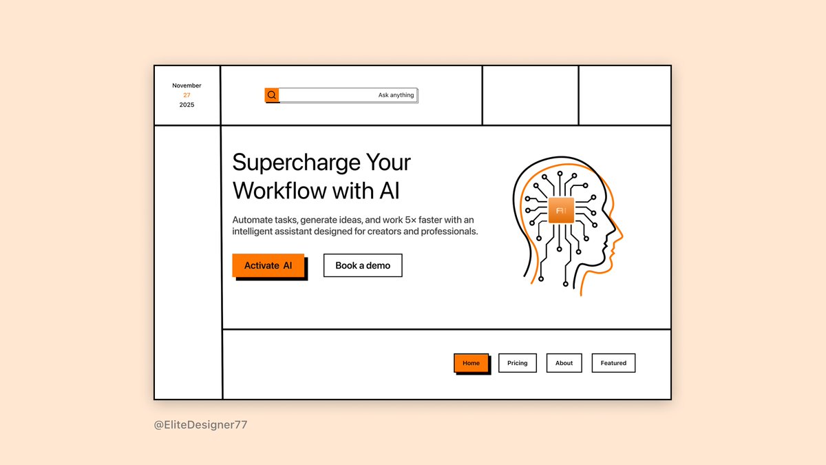 EliteDesigner77's tweet image. Recently designed this AI website
Never knew unordered grids would look so good!
What are your thoughts about this?