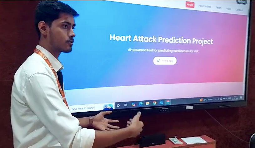 ius_sdb's tweet image. 🇮🇳 Research Students from #Salesian College developed a #heartattack prediction prototype, led by Anand Kumar with Ronish Minj, Othniel Samuel and Rahul Kumar Sah. The team earned praise from authorities who encouraged them to patent the #project and explore #startup potential.
